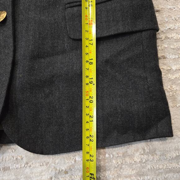 J. Crew Schoolboy Blazer Jacket Wool Suit Coat Gray Gold Buttons Academia 2 VTG - Picture 6 of 6
